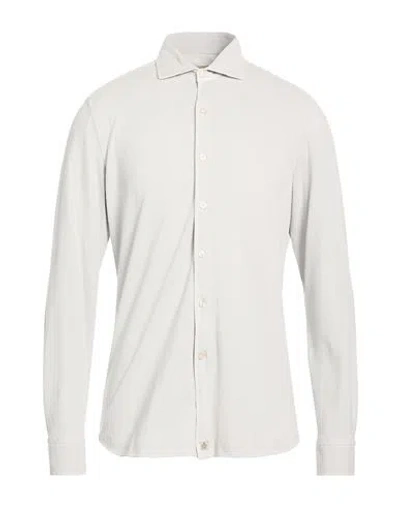 Sonrisa Silvery Man Shirt Light Grey Size Xxl Cotton In White