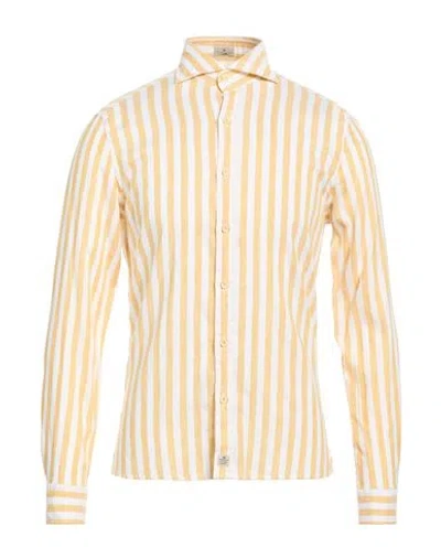 Sonrisa Silvery Man Shirt Marigold Size 17 ½ Linen In Yellow