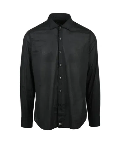 Sonrisa Slim Fit Casual Shirt With Classic Collar And Minimalist Design In Black