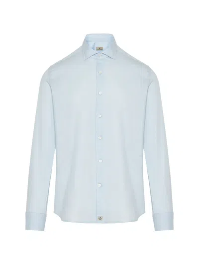 Sonrisa Spread-collar Long-sleeve Shirt In Blue