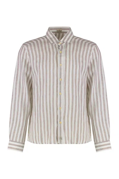 Sonrisa Striped Linen Shirt In Nude