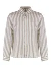 Sonrisa Striped Linen Shirt In Neutral