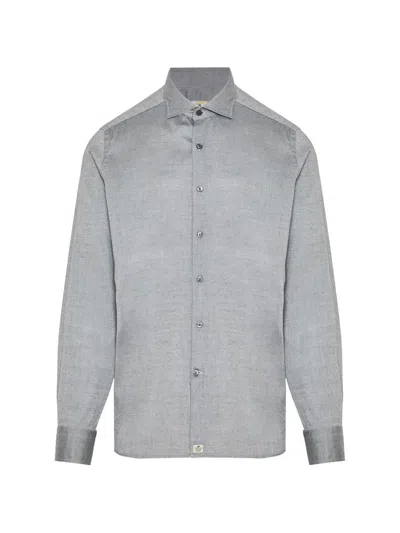 Sonrisa Twill-weave Long-sleeve Shirt In Gray