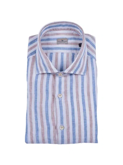 Sonrisa Vertical-stripe Spread-collar Shirt In White