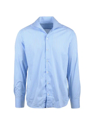 Sonrisa White Sky Blue Cotton Polyamide Elastane Shirt