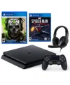 Sony Playstation 4 Slim 1tb Call Of Duty: Modern Warfare Ii Core Bundle With Spider-man Game And Wired He In Black
