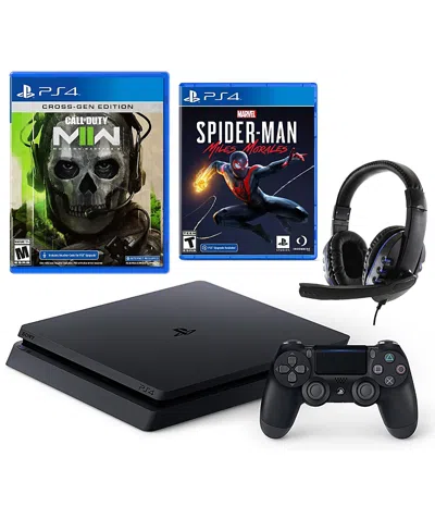 Sony Playstation 4 Slim 1tb Call Of Duty: Modern Warfare Ii Core Bundle With Spider-man Game And Wired He In Black