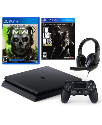 Sony Playstation 4 Slim 1tb Call Of Duty: Modern Warfare Ii Core Bundle With The Last Of Us Remastered Ga In Black