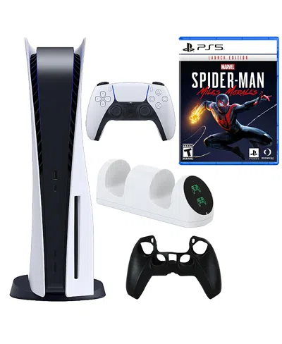 Sony Playstation 5 Console With Spiderman Miles Morales Game And Accessories Kit In Open White