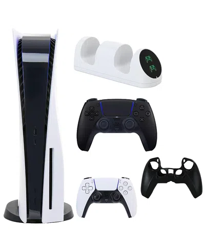 Sony Ps5 Core With Extra Black Dualsense Controller, Dual Charging Dock And Silicone Sleeve In Multicolor