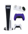 Sony Ps5 Core With Extra Purple Dualsense Controller And Dual Charging Dock In White