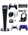 Sony Ps5 Digital Console With Extra Purple Dualsense Controller And Accessories Kit In Open White