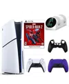 Sony Ps5 Spiderman 2 Console With Extra Purple Dualsense Controller, Dual Charging Dock And Silicone Slee In Multicolor
