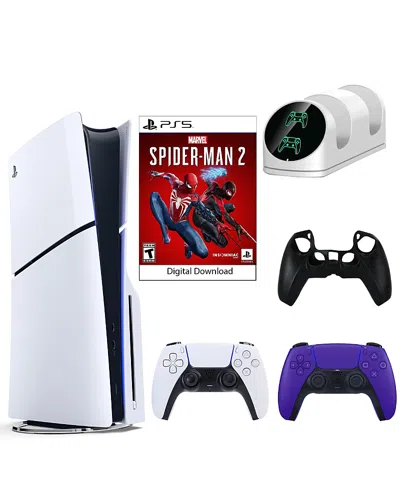 Sony Ps5 Spiderman 2 Console With Extra Purple Dualsense Controller, Dual Charging Dock And Silicone Slee In Multicolor