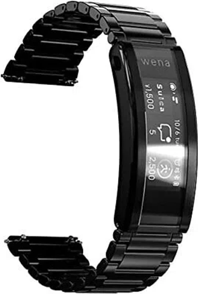 Pre-owned Sony Wena Smart Watch Ios/android Compatible Wena3 Metal Premiumblack Wnw-b21a/b