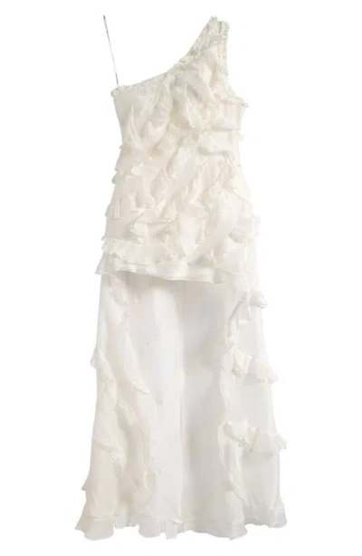 Sonya Moda Barbados Linen & Silk One-shoulder Dress In White