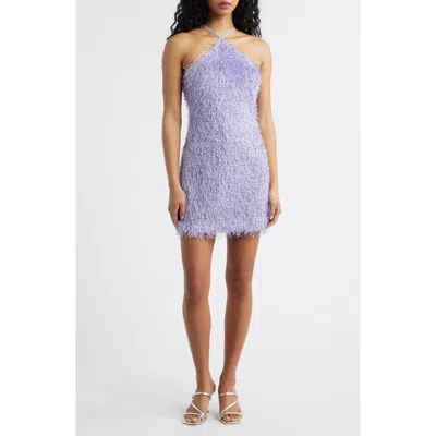 Sonya Moda Luna Fringe Minidress In Purple