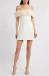 Sonya Moda Nahla Rosette Off The Shoulder Cocktail Minidress In White