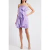Sonya Moda Rosa Strapless Silk Organza Cocktail Dress In Purple