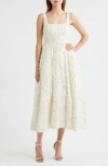 Sonya Moda Valentino Sequin Tweed Midi Dress In White
