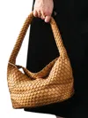 Sook Stainable Woven Baguette Bag In Camel