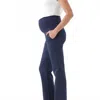 Soon Maternity Emma Overbelly Maternity Straight Pants In Navy