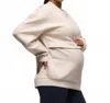 Soon Maternity Oversized Feeding Zip Jumper Sweatshirt In Bone