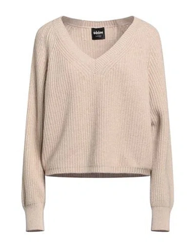 Soon Woman Sweater Beige Size M Merino Wool, Viscose, Polyamide, Cashmere In Neutral