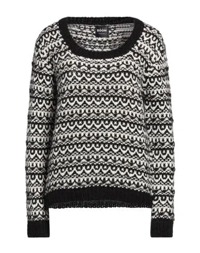 Soon Woman Sweater Black Size L Acrylic, Polyamide, Mohair Wool, Alpaca Wool, Wool