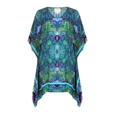 Sophia Alexia Blue Iguana Silk Kaftan