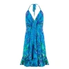 Sophia Alexia Turquoise Glow Mini Ibiza Dress In Blue