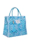 Sophia Alexia Women's Blue Azure Mosaic Barbados Beach Bag In Blue