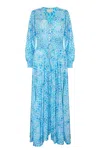 Sophia Alexia Women's Blue Azure Mosaic St Tropez Maxi Dress In Blue