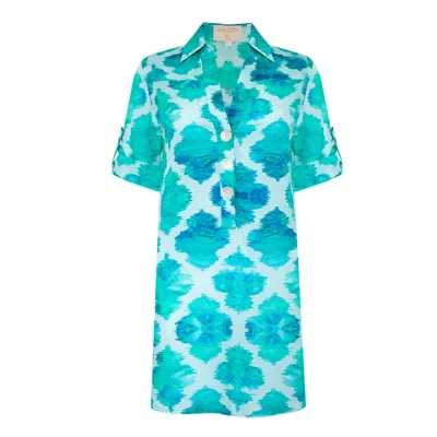 Sophia Alexia Women's Blue / Green Jade Paradise Beach Shirt In Blue/green