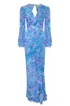Sophia Alexia Women's Blue Iridescent Bubbles Portofino Dress In Blue