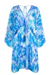 Sophia Alexia Women's Blue Sea Dream Mini Capri Kimono Dress In Blue