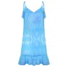 Sophia Alexia Women's Blue Turquoise Wave Mini Sun Dress In Blue