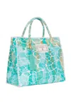 Sophia Alexia Women's Green Aqua Pebbles Barbados Beach Bag In Green