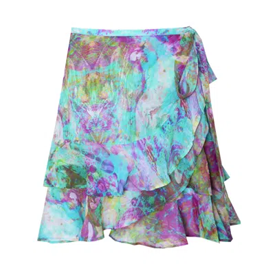 Sophia Alexia Women's Liquid Rainbow Tahiti Skirt Cover Up In Multi