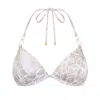 Sophia Alexia Women's Neutrals Sand Pebbles Tahiti Triangle Bikini Top In Yellow