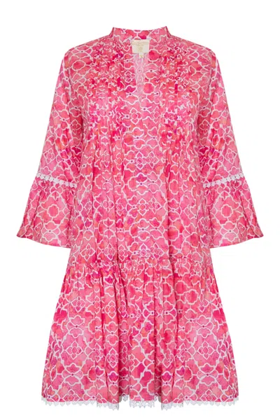 Sophia Alexia Women's Pink Mosaic Mallorca Shirt Dress In Multi