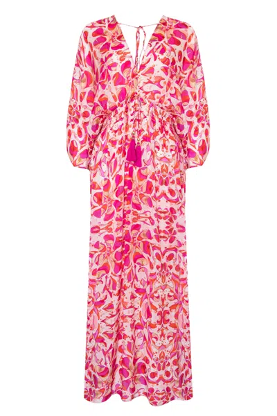 Sophia Alexia Women's Red Floral Fusion Capri Kimono
