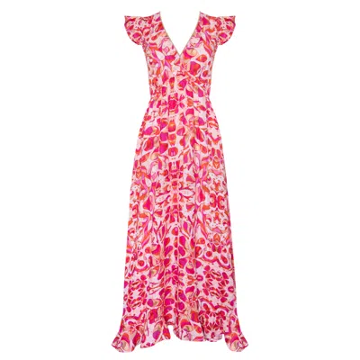 Sophia Alexia Women's Red Floral Fusion St Lucia Maxi Dress In Pink