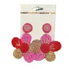 Sophia Collection Beaded Bloom Statement Earrings In Pink/red In Multi