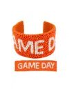 Sophia Collection Beaded Game Day Cuff Bracelet In Orange