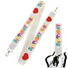 Sophia Collection Birthday Girl Seed Bead Crossbody Guitar Handbag Strap In Ivory In Multi