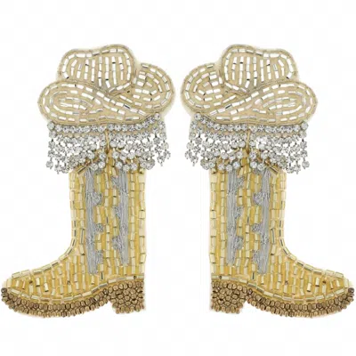 Sophia Collection Cowboy Boot & Hat Earrings In Gold