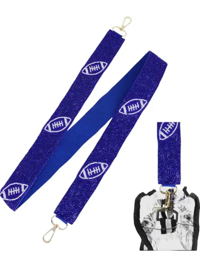 Sophia Collection Football Beaded Purse Strap In Blue White