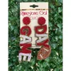 Sophia Collection Game Day Seed Bead Football Earrings In Burgundy/white In Multi