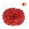 Sophia Collection Rhinestone Dome Stretchy Ring In Red In Red